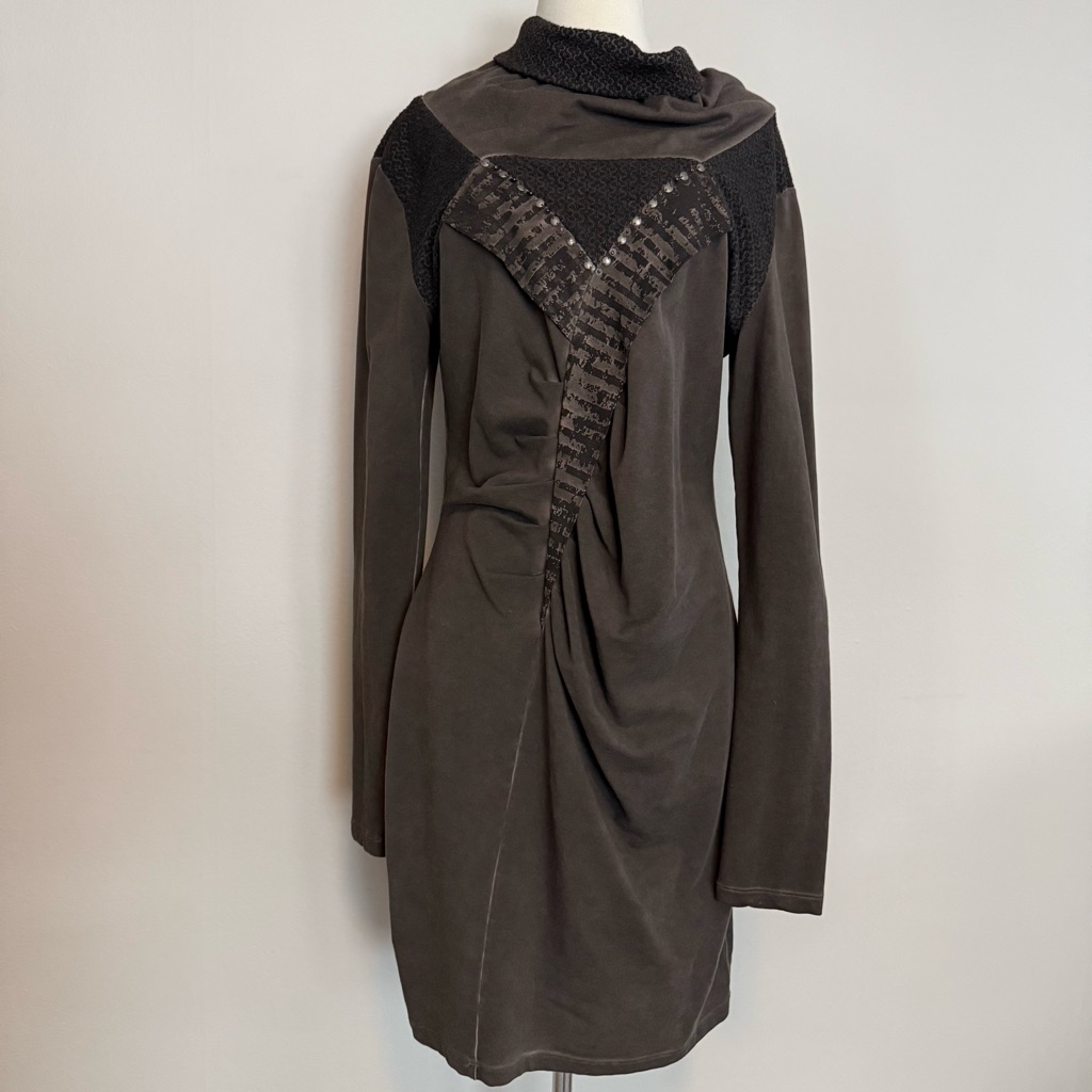 Angels Never Die Cotton Stretch Art Dress | L | Draped Avant-Garde